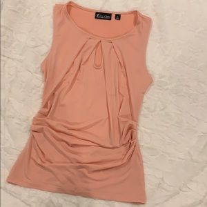 Peach sleeveless blouse keyhole front